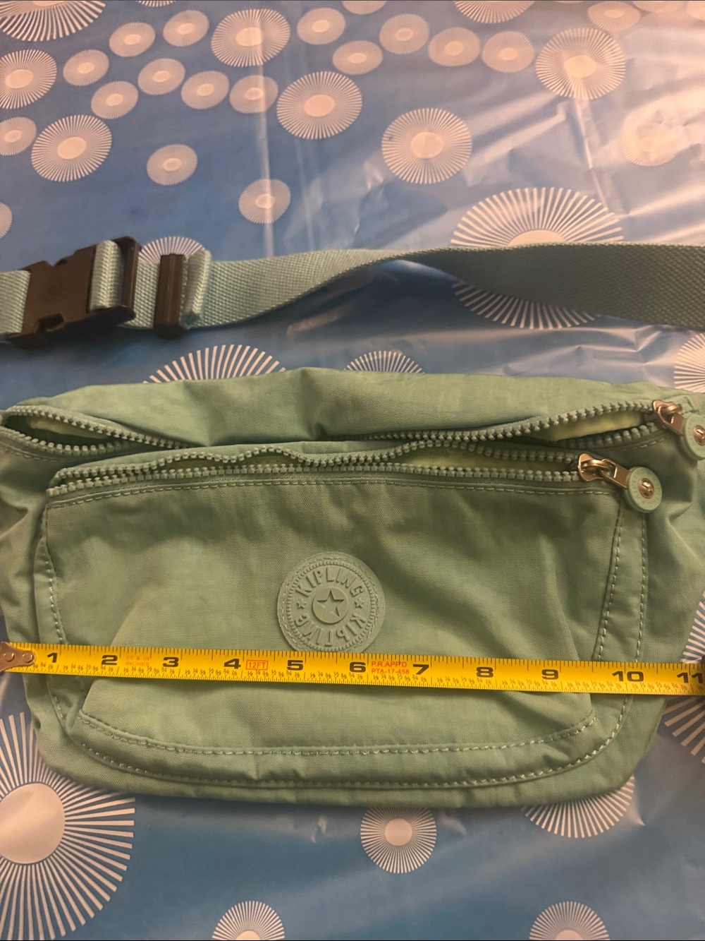 Kipling Teal Green Crossbody Sling with Monkey Charm - Picture 7 of 7
